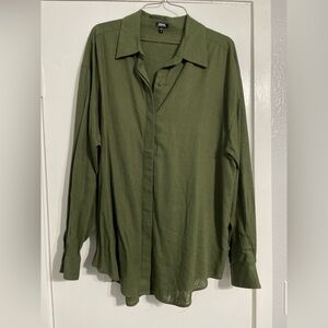Express Forest Green Men's Casual Shirt